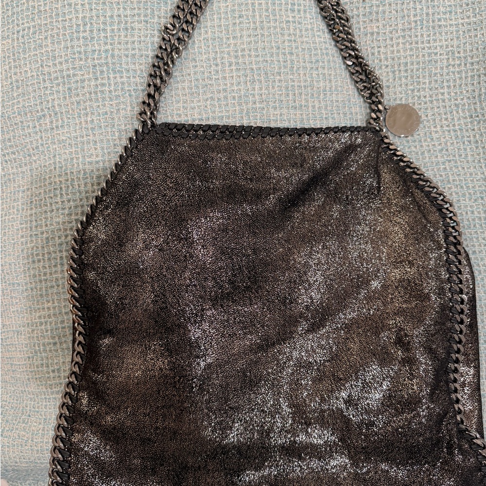 Stella McCartney Shimmering Black Chain Shoulder Bag